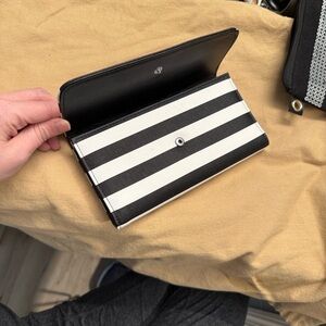 Kut from the Kloth Black and White Striped Wallet